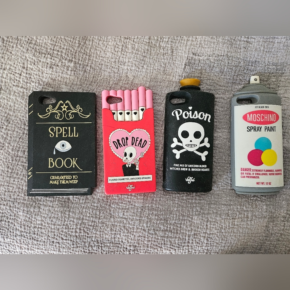 4 Vintage Unique Skull and Spell Themed Phone Cases.